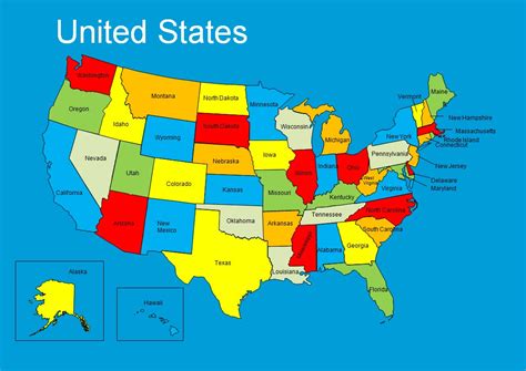 Editable Powerpoint Map Of The United States