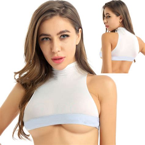 Women Sexy See Through Mesh Sheer Tank Crop Top Vest T Shirt Blouse Sports Us Ebay