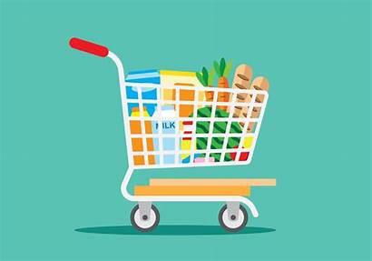 Grocery Shopping Vector Clipart Supermarket Trolley Vecteezy