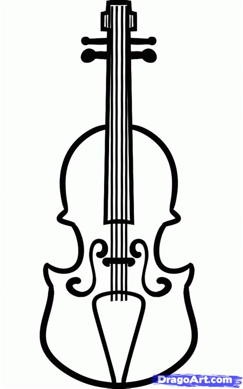 how to draw a violin for kids step 5 | Violin, Violin drawing, Violin design