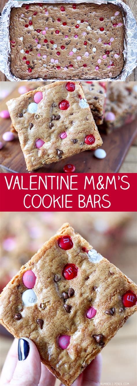 In a large mixing bowl, combine the flour, baking powder and salt. M&M'S Valentine's Day Cookie Bars - No. 2 Pencil