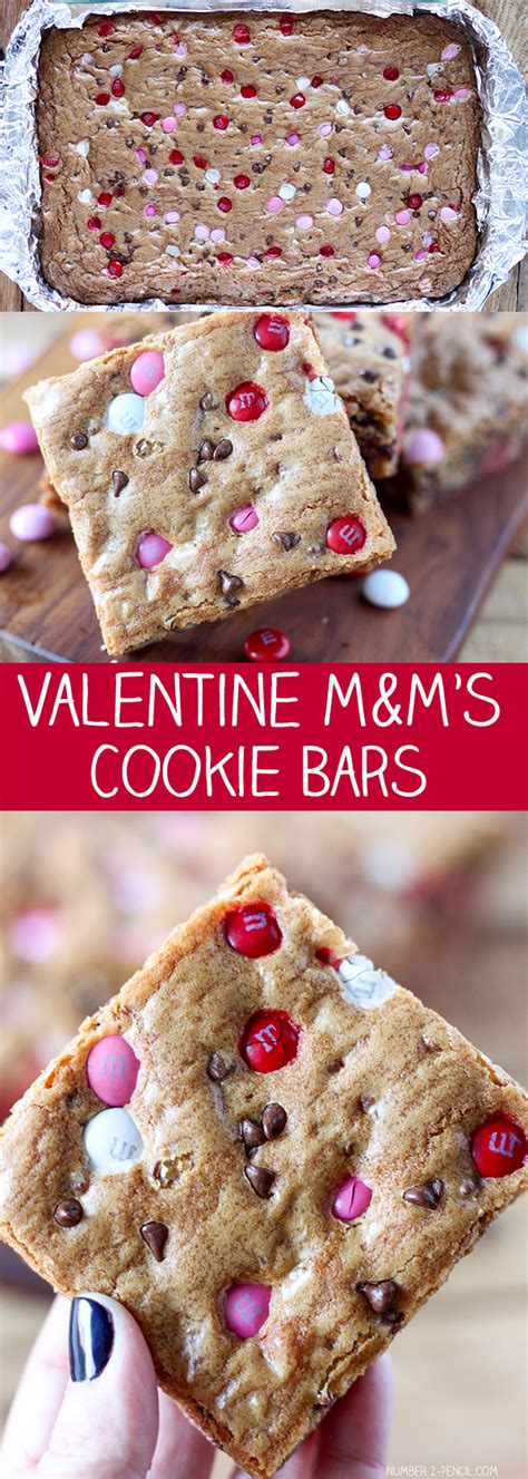 M&M'S Valentine's Day Cookie Bars - No. 2 Pencil