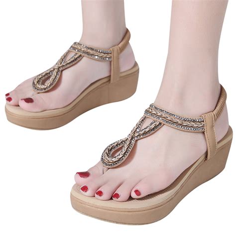 sagace sandals woman shoes simple tieband ethnic large size rome wedges elastic classics popular