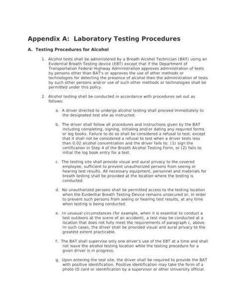 Appendix A Laboratory Testing Procedures Office Of Human