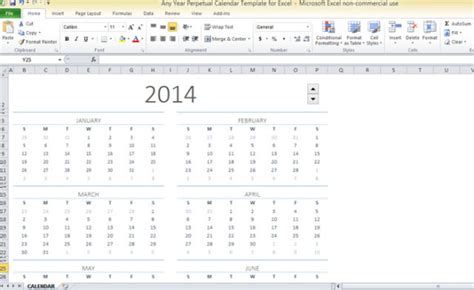Jedes Jahr Perpetual Calendar Vorlage Für Excel