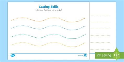 Never run, climb, fight or horse around when holding scissors. 👉 Cutting Skills Worksheet / Activity Sheets(Colour Lines)