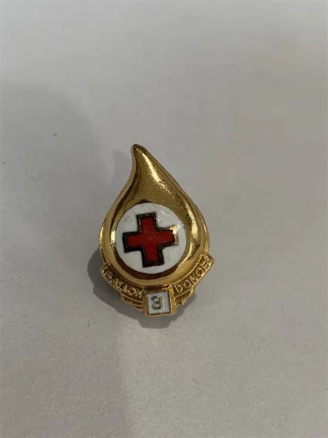 Vintage American Red Cross 3 Gallon Blood Donor Pin 999 Picclick
