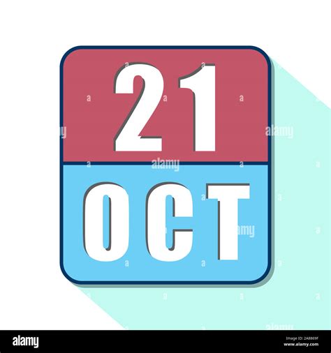 October 21st Day 20 Of Month Simple Calendar Icon On White Background