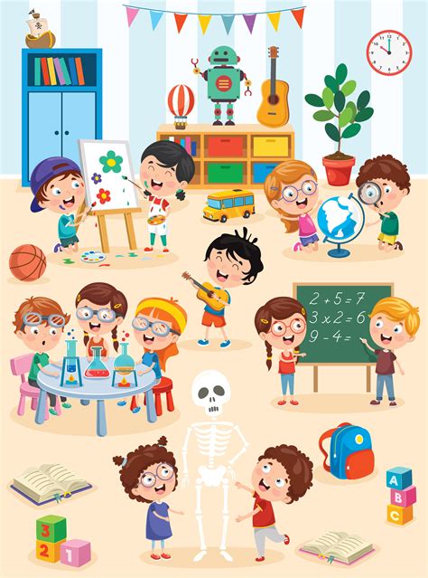 Little Children Studying And Playing At Preschool Classroom 931922