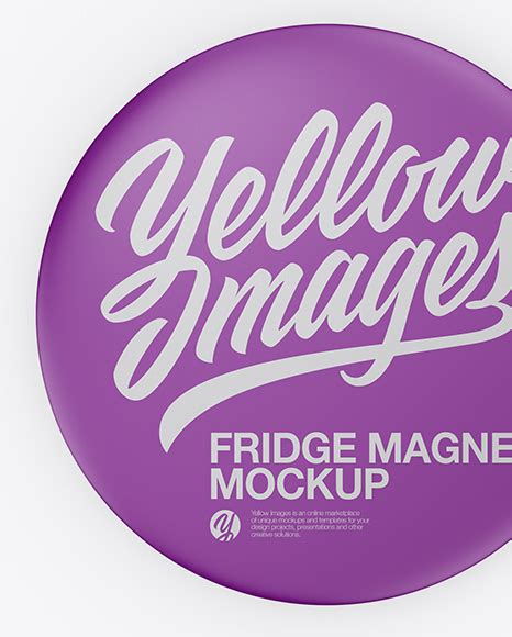 Download Matte Round Fridge Magnet Mockup - Front & Back Views in ...