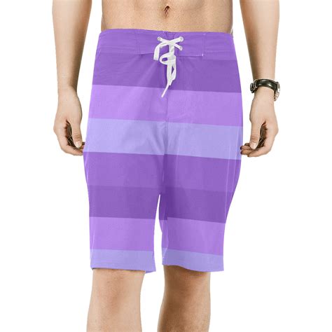 Shades Of Purple Stripes Mens All Over Print Board Shorts Model L16