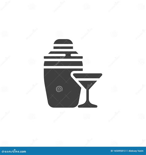 Cocktail Shaker And Glass Vector Icon Stock Vector Illustration Of Drink Vector 165095813