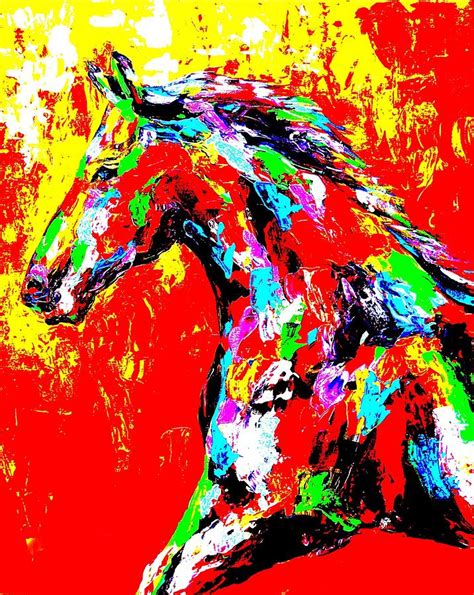 Abstract Horse Painting By Mike Obrien