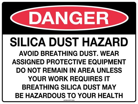 Danger Silica Dust Hazard Avoid Breathing Etc Asbestos Signs