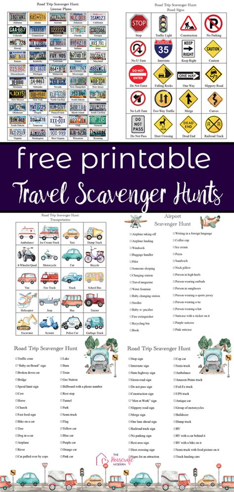 Free Printable Travel Scavenger Hunts