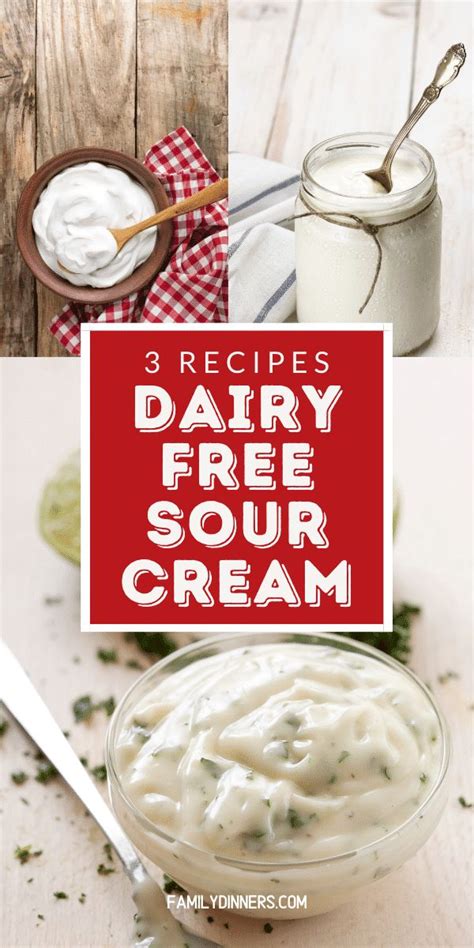 Dairy Free Sour Cream Recipe With Three Pictures