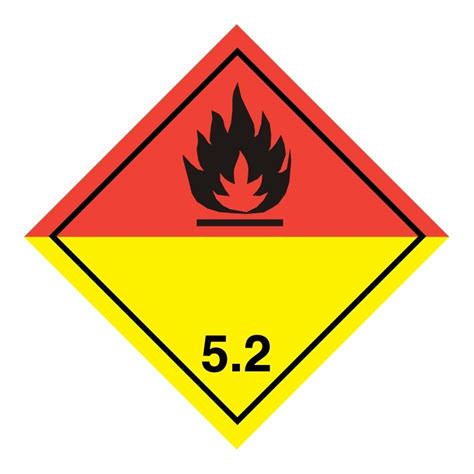 100mm Hazard Labels Class 5 2 Organic Peroxides