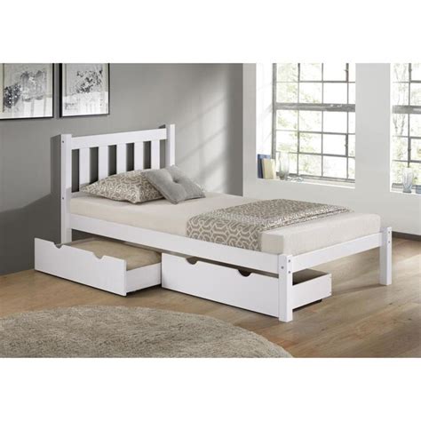 Moreover, the platform beds' storage area can store bed linen and other bedroom essentials. Alaterre Furniture Poppy White Twin Platform Bed with ...