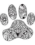 Paw Print - PDF Zentangle Coloring Page | Malen und zeichnen, Zeichnen