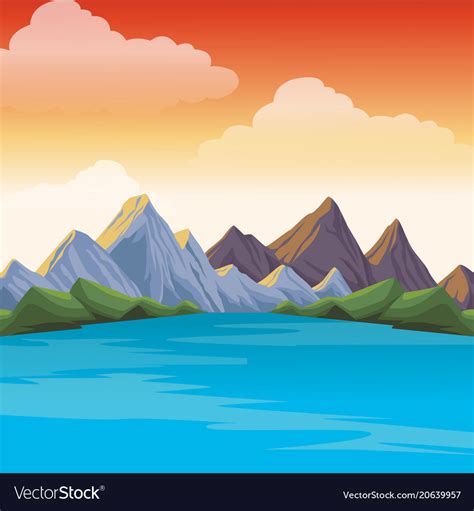 Beautiful Landscape Scenery Royalty Free Vector Image