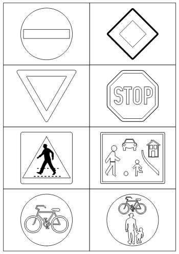 Verkehrszeichen für kinder zum anmalen : Verkehrszeichen | Verkehrserziehung, Erzieherin tipps