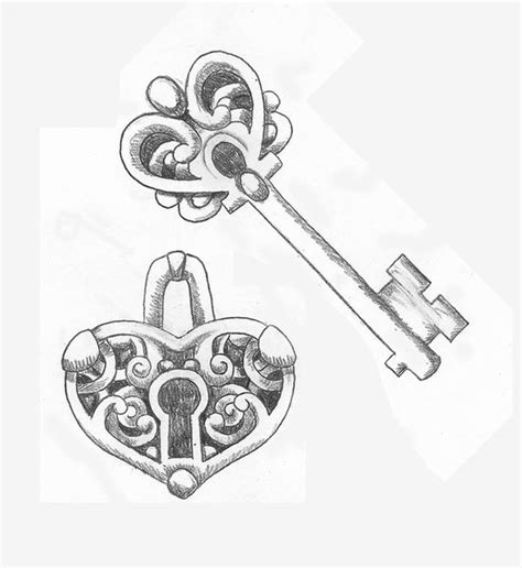 Heart Shaped Lock And Key Couples Tattoo Design By Srtaquesadilla On