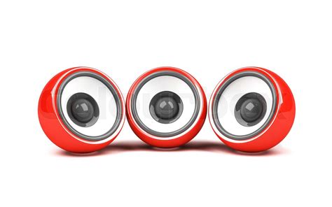 Three Red Speakers Stock Image Colourbox