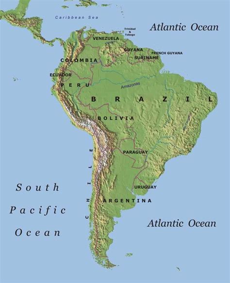 Topographic Map Of Latin America Noel Paris