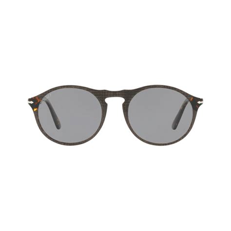 Mens Round Polarized Sunglasses Havana Gray 51 21 145 Persol