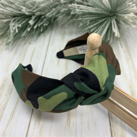 Camouflage Top Knot Headband For Women Camo Head Wrap Hair Etsy