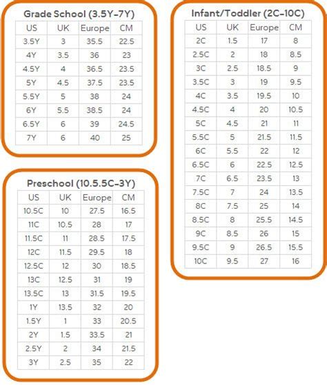 Baby shoe sizes and kids' shoe sizes vary by manufacturer. Youth Shoe Size Chart | ... Sizing Chart ( US - UK ...