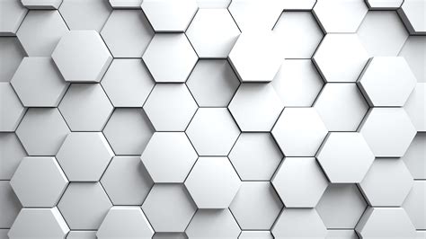 Abstract Hexagons Background Random Motion White Color