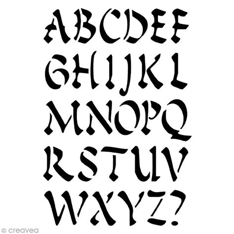 Pochoir personnalisé en ligne à imprimer. Pochoir Home Deco Alphabet chinois - 10 x 15 cm - Pochoir ...