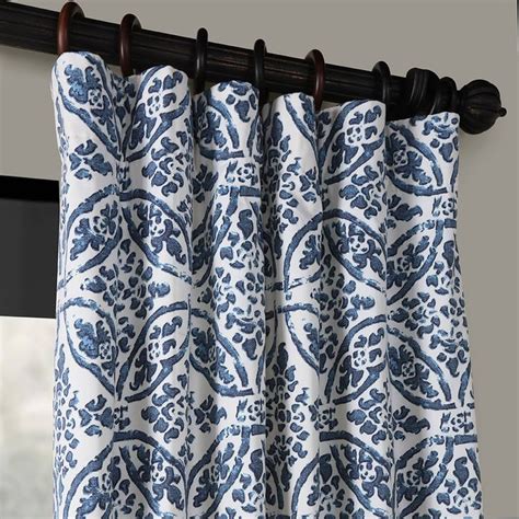 Custom drapes grommet top curtains curtains blackout curtains cool curtains kids curtains treatment room saving light tab curtains. Catalina Blue Printed Cotton Twill Curtain in 2020 | Blue ...