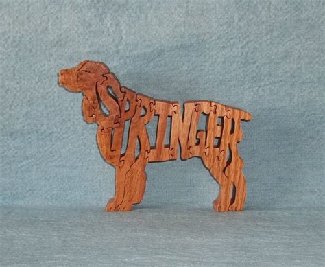 Springer Spaniel Dog Dog Breed Scroll Saw Wooden Puzzle Etsy