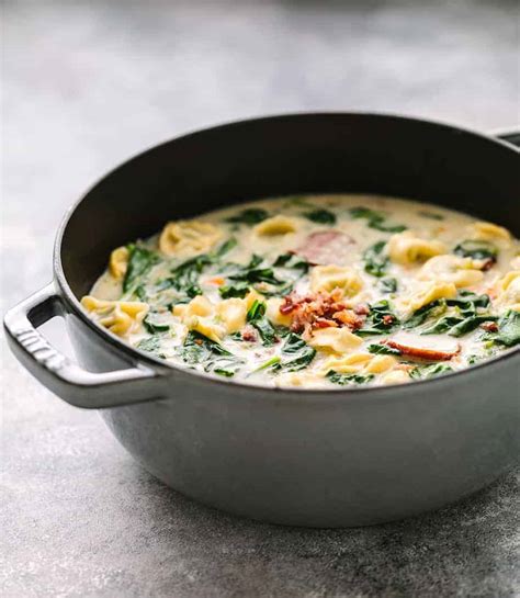 Creamy Tortellini Soup With Spinach And Kielbasa Sausage Posh Journal