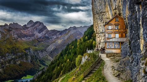 Nature Alps Buildings Mountains Architecture Switzerland Schools