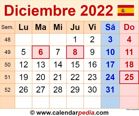 Calendario Diciembre 2022 Calendarpedia