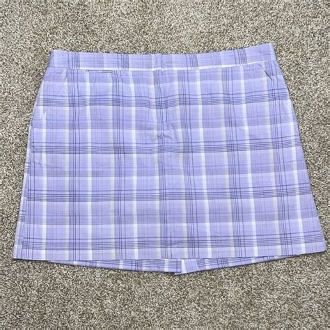 Womens Izod Y2k Purple Plaid Golf Skirt Size 16 Gem