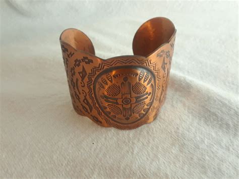 Wide Solid Copper Cuff Bracelet Southwestern Native A Gem