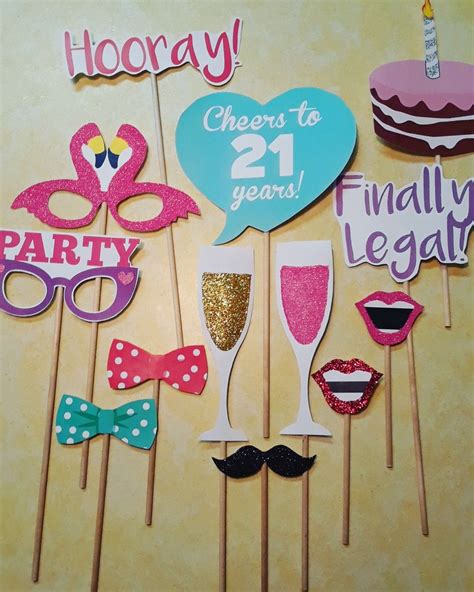 21st Birthday Photo Booth Props Free Printable
