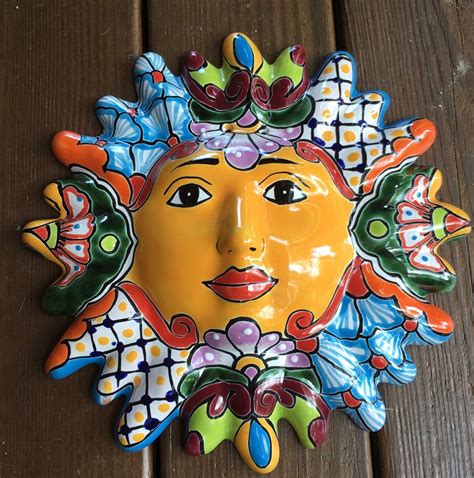 100 mexican tiles 2x2 ceramic pottery talavera mexico wall floor decor #001. Colorful Talavera Wall Sun / Mexican Talavera Sun / Garden ...