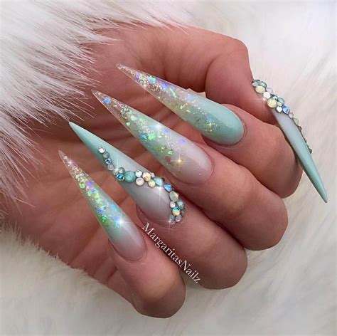 60 Inspirational Stiletto Nails With Rhinestone Kevin Blog