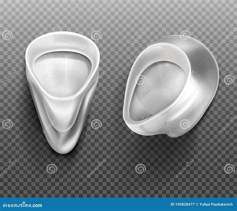 Ceramic Urinal In Male Toilet Front And Side View Stock Vector Illustration Of Closet Empty