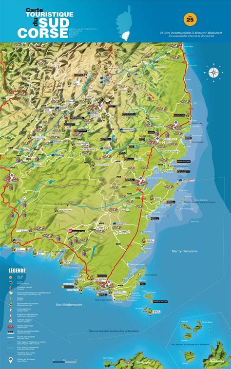 South Corsica Map Corsica Tourist Map Map