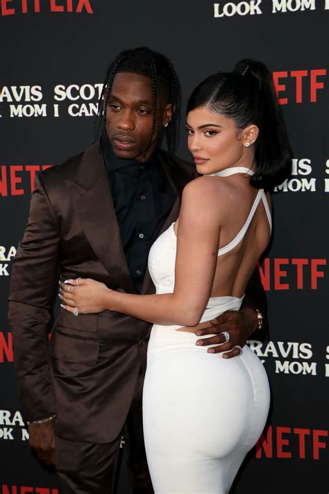 Travis Scott Grabs Kylie Jenners Bum As She Stuns In A White Dress At