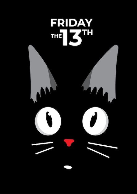 Premium Vector An Illustration Of A Cute Black Cat Face On The Day Of
