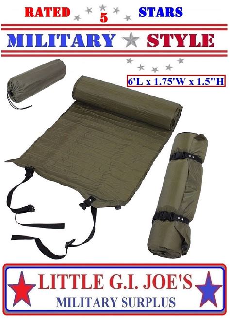 Military Style Self Inflate Sleeping Mat 6 Inflatable Camping Sleep