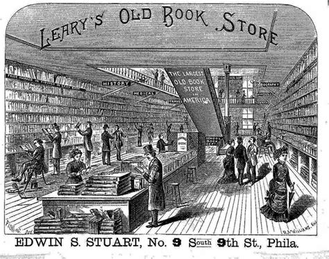 1880 Ca Philadelphia Pa Learys Old Book Store Illus On Rear
