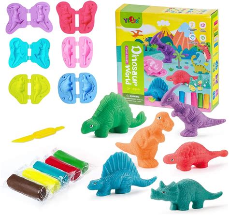 Jhong Playdough Toys Dinosaur World Play Dough Set